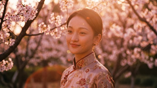 国产自拍传媒古风美人旗袍写真拍摄花絮