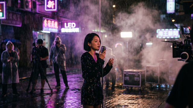 国产自拍传媒霓虹夜色MV拍摄花絮